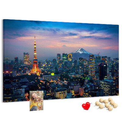 Panou din pluta Apus de soare peste Tokyo cu Fuji