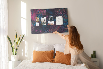 Panou de pluta Frunze tropicale în culori intense