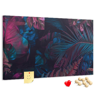 Panou de pluta Frunze tropicale în culori intense