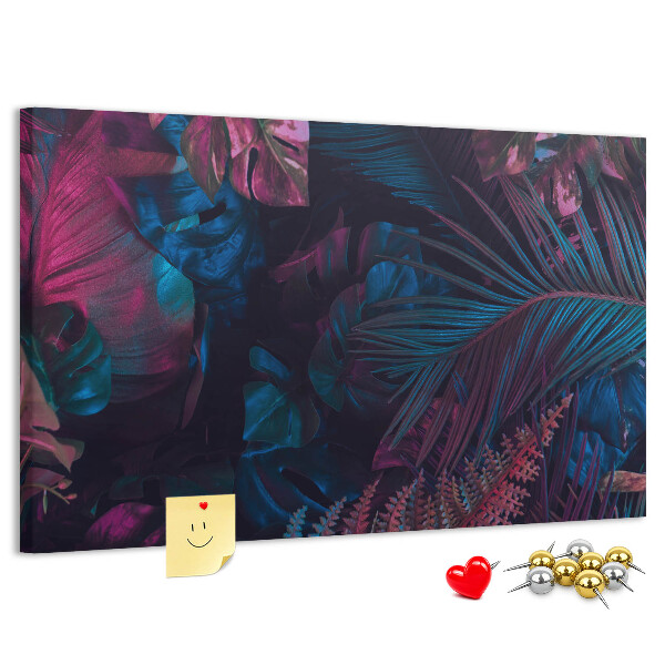 Panou de pluta Frunze tropicale în culori intense