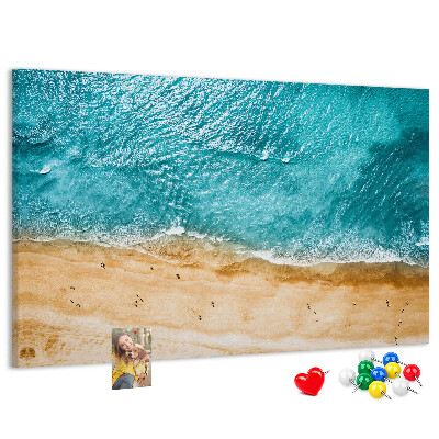 Panou din pluta Plajă cu valuri și urme de pași
