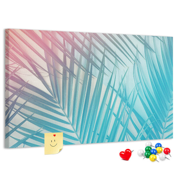 Panou din pluta Frunze tropicale pe un fundal pastel
