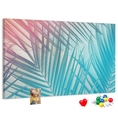 Panou din pluta Frunze tropicale pe un fundal pastel