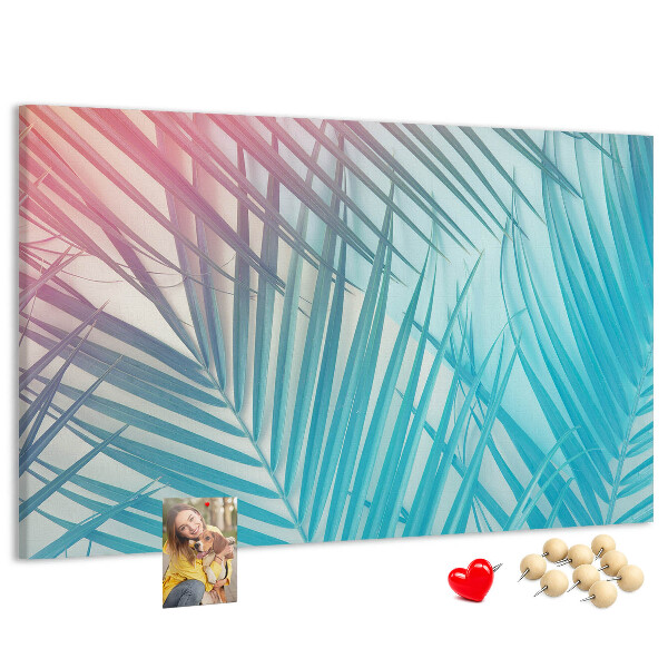 Panou din pluta Frunze tropicale pe un fundal pastel