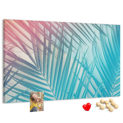Panou din pluta Frunze tropicale pe un fundal pastel