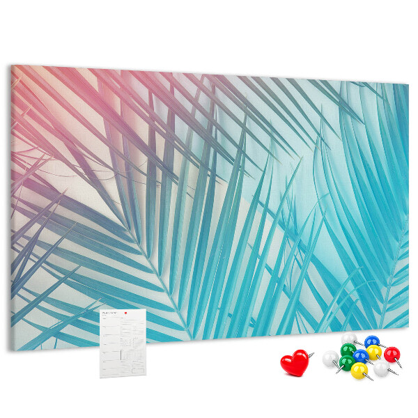 Panou din pluta Frunze tropicale pe un fundal pastel
