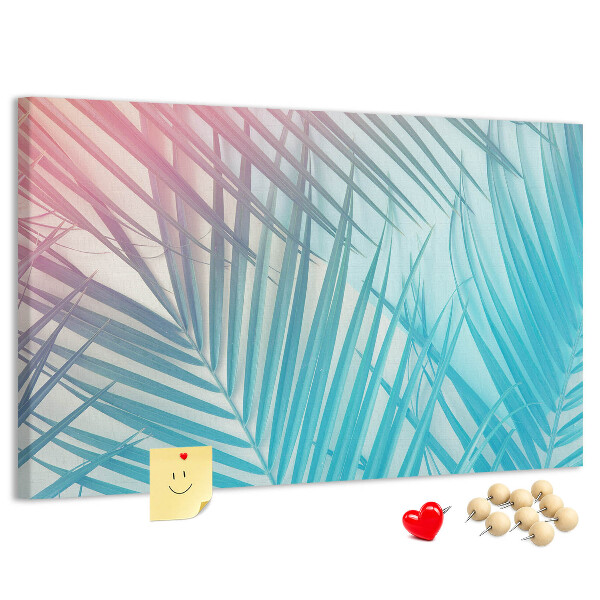 Panou din pluta Frunze tropicale pe un fundal pastel