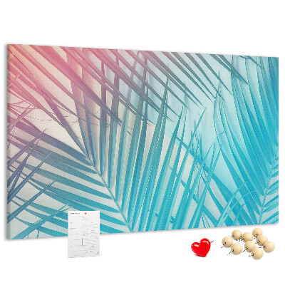 Panou din pluta Frunze tropicale pe un fundal pastel