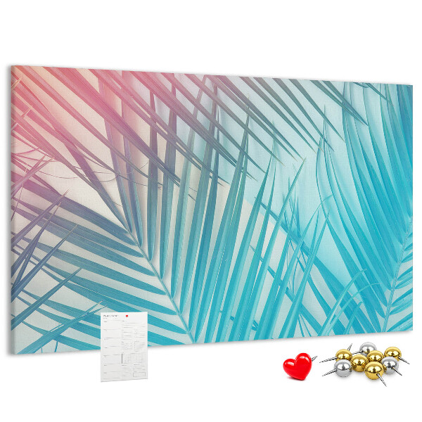 Panou din pluta Frunze tropicale pe un fundal pastel