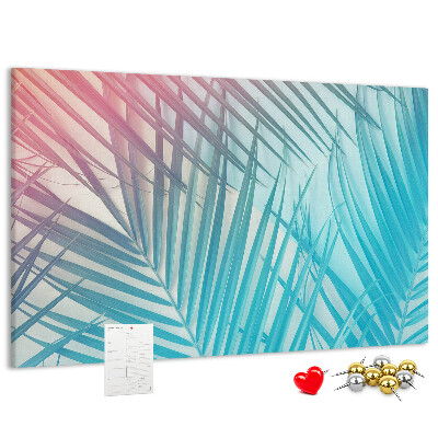 Panou din pluta Frunze tropicale pe un fundal pastel