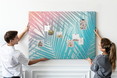 Panou din pluta Frunze tropicale pe un fundal pastel