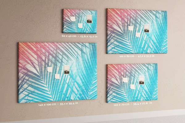 Panou din pluta Frunze tropicale pe un fundal pastel
