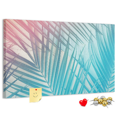 Panou din pluta Frunze tropicale pe un fundal pastel