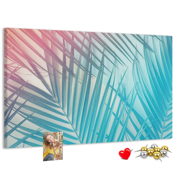 Panou din pluta Frunze tropicale pe un fundal pastel