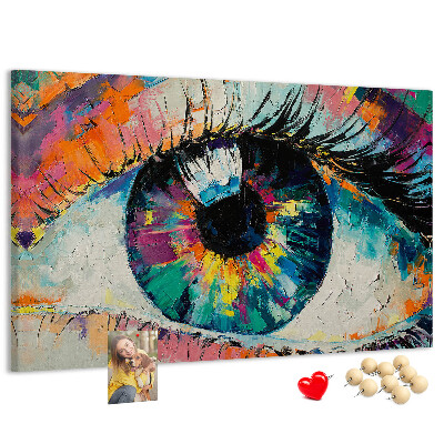 Panou de pluta Un ochi colorat cu mișcări dinamice de pensulă
