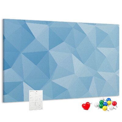 Panou din pluta Triunghiuri geometrice albastre în nuanțe