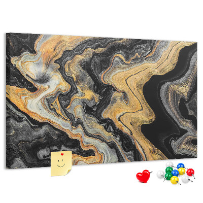 Panou din pluta Model abstract de valuri aurii și negre