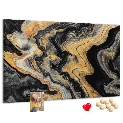 Panou din pluta Model abstract de valuri aurii și negre