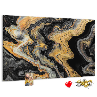 Panou din pluta Model abstract de valuri aurii și negre