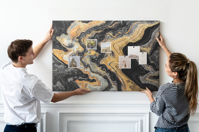 Panou din pluta Model abstract de valuri aurii și negre