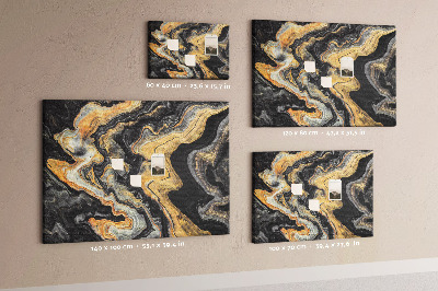 Panou din pluta Model abstract de valuri aurii și negre