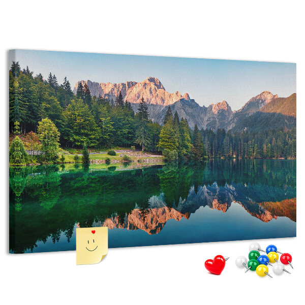 Panou de pluta Peisaj montan reflectat în lac