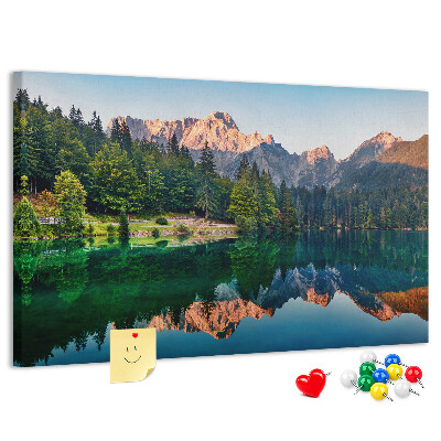 Panou de pluta Peisaj montan reflectat în lac