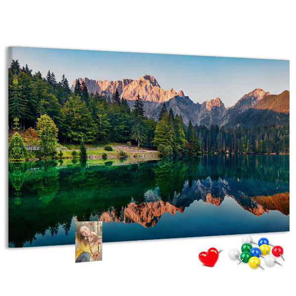 Panou de pluta Peisaj montan reflectat în lac