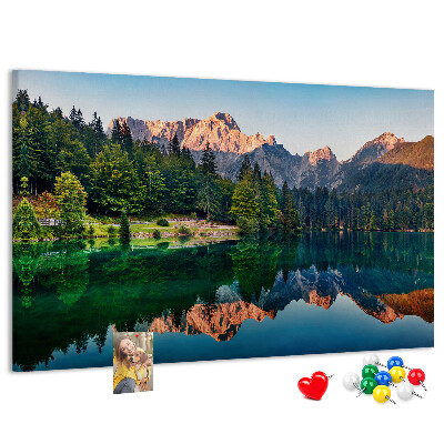 Panou de pluta Peisaj montan reflectat în lac