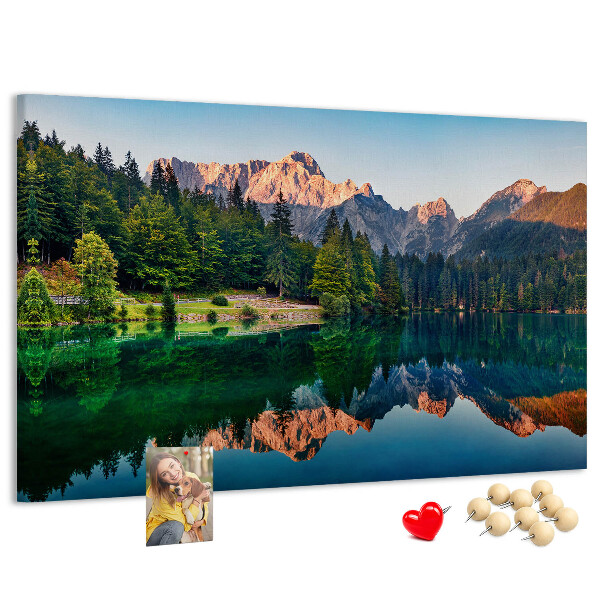 Panou de pluta Peisaj montan reflectat în lac