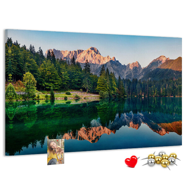 Panou de pluta Peisaj montan reflectat în lac