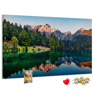 Panou de pluta Peisaj montan reflectat în lac