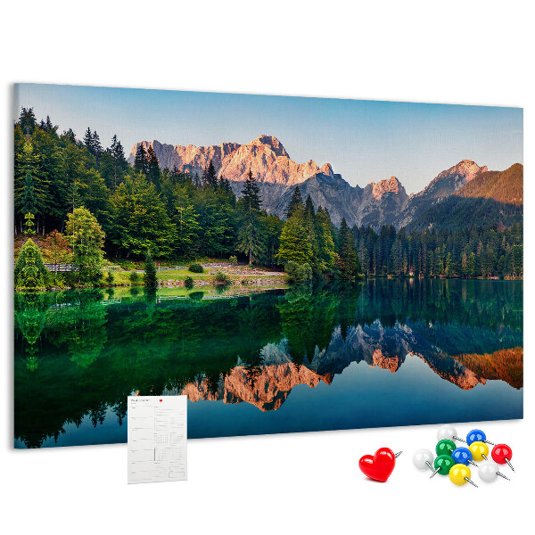 Panou de pluta Peisaj montan reflectat în lac