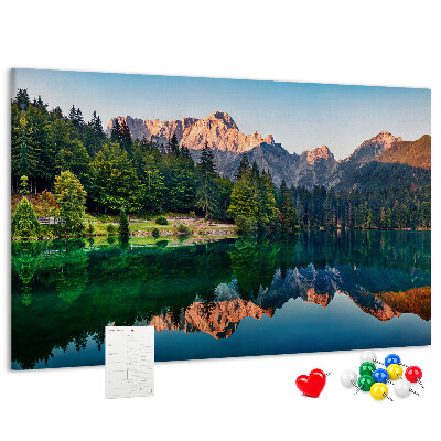 Panou de pluta Peisaj montan reflectat în lac