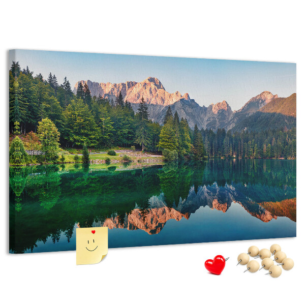 Panou de pluta Peisaj montan reflectat în lac
