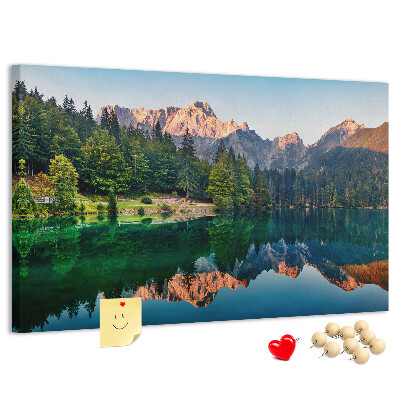 Panou de pluta Peisaj montan reflectat în lac