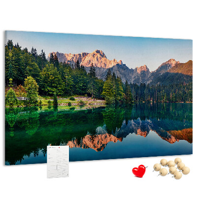 Panou de pluta Peisaj montan reflectat în lac