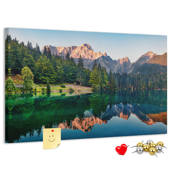 Panou de pluta Peisaj montan reflectat în lac