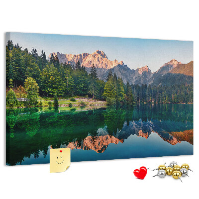 Panou de pluta Peisaj montan reflectat în lac