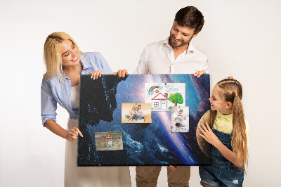 Panou de pluta Peisaj spațial cu planete și nori