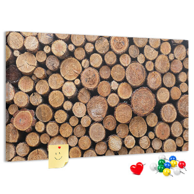 Panou din pluta Model de trunchiuri de copaci naturali într-un cerc.