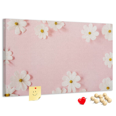 Panou de pluta Model floral pe fundal roz
