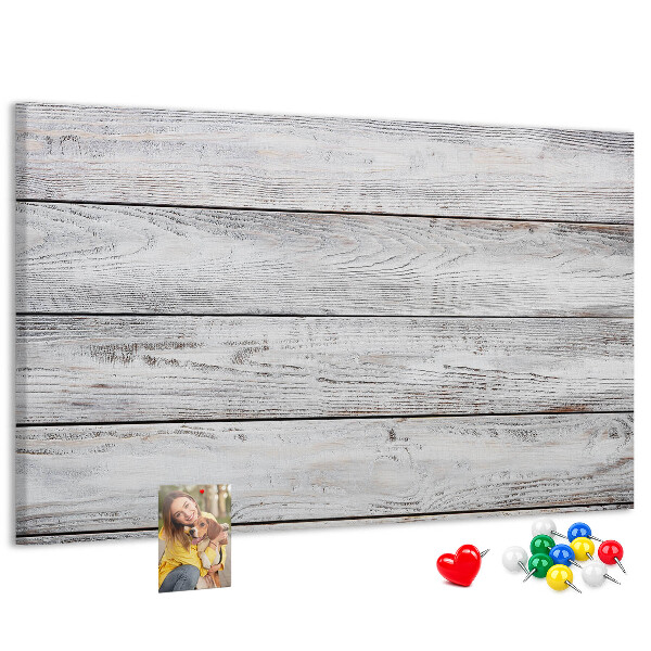 Panou de pluta Lemn rustic cu finisaj alb