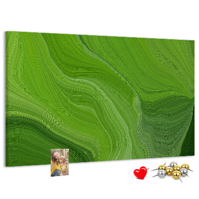 Panou de pluta Valuri verzi cu linii delicate.