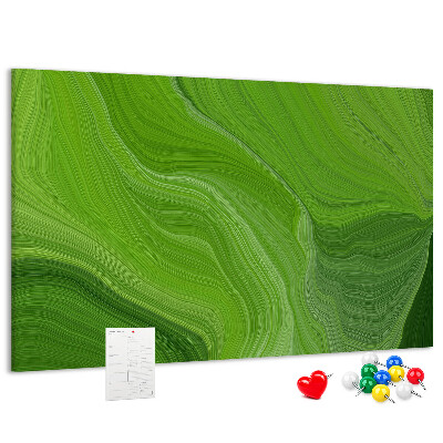 Panou de pluta Valuri verzi cu linii delicate.