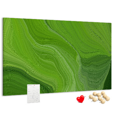 Panou de pluta Valuri verzi cu linii delicate.