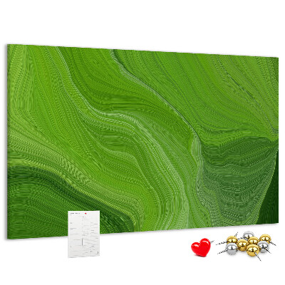 Panou de pluta Valuri verzi cu linii delicate.