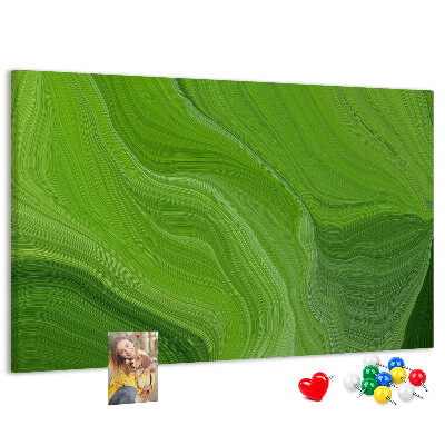 Panou de pluta Valuri verzi cu linii delicate.