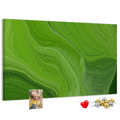Panou de pluta Valuri verzi cu linii delicate.