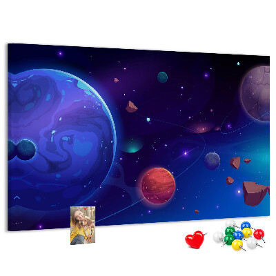 Panou de pluta Peisaj spațial cu planete și asteroizi